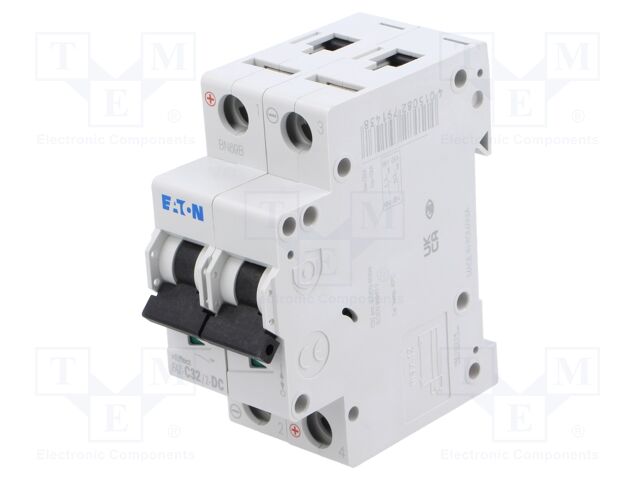 Circuit breaker; 250VDC; Inom: 32A; Poles: 2; DIN; Charact: C; 10kA