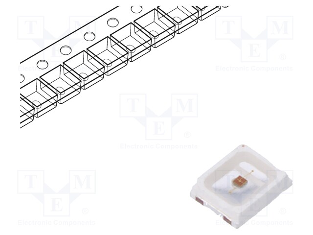 LED; SMD; 2835,PLCC2; red; 14÷24lm; 2.8x3.5x0.8mm; 120°; 1.8÷2.4V