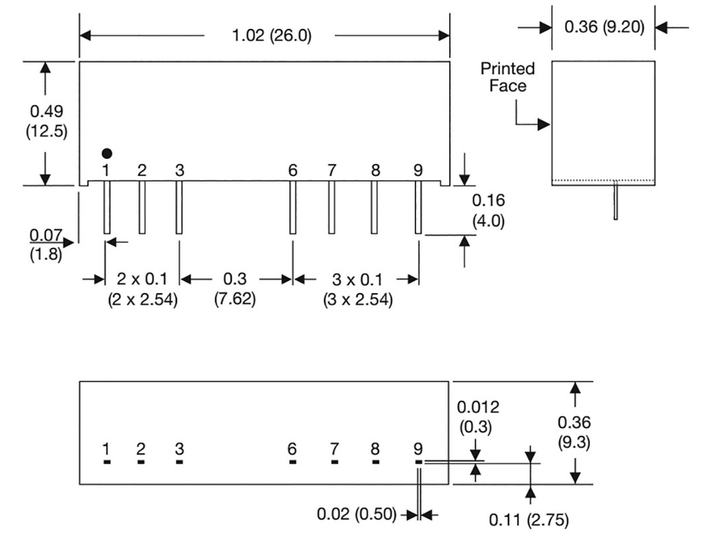 Isolated Board Mount DC/DC Converter, Regulated, ITE, 1 Output, 3 W, 12 V, 250 mA