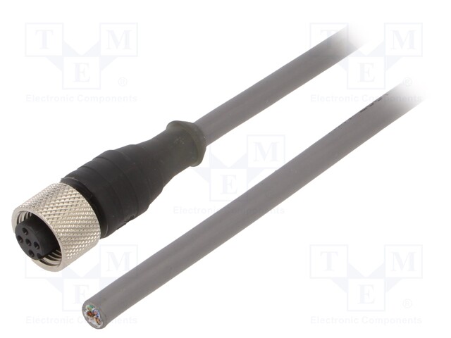 Connection lead; M12; PIN: 5; straight; 10m; plug; 63VAC; 2.5A; IP67