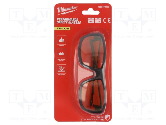 Safety spectacles; Lens: yellow