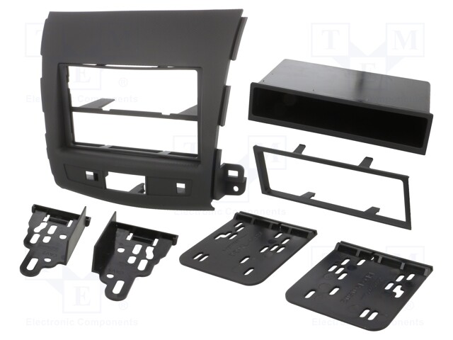 Radio mounting frame; Citroën,Mitsubishi,Peugeot; 2 DIN; black