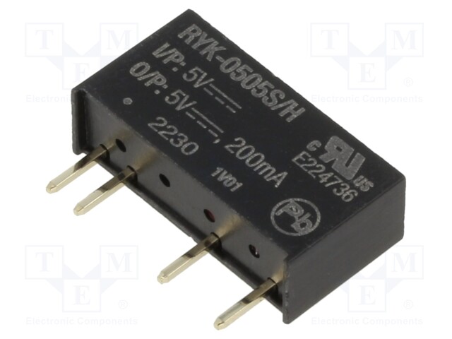 Converter: DC/DC; 1W; Uin: 5V; Uout: 5VDC; Iout: 200mA; SIP7; 1.7g