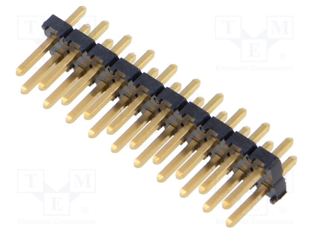 Connector: pin strips; male; PIN: 10; 2.54mm; gold-plated; THT