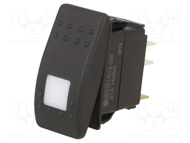 ROCKER; DPST; Pos: 2; OFF-ON; 20A/14VDC; black; IP56; LED; Body: black