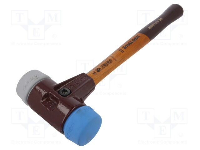 Hammer; 370mm; W: 135mm; 1.06kg; 50mm; round; elastomer; wood