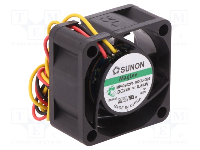 Fan: DC; axial; 24VDC; 40x40x20mm; 15.04m3/h; 25.5dBA; Vapo; 7000rpm