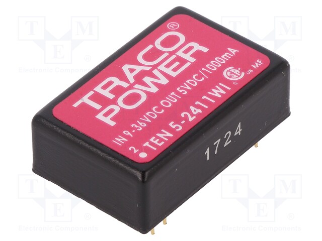 Converter: DC/DC; 5W; Uin: 9÷36V; 5VDC; Iout: 1000mA; DIP24; 17g