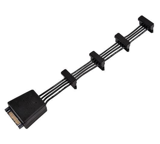 SilverStone SST-CP06-E4 - One to Four SATA Connectors Adapter (Super Flexible) Cable, two 2200µF capacitors