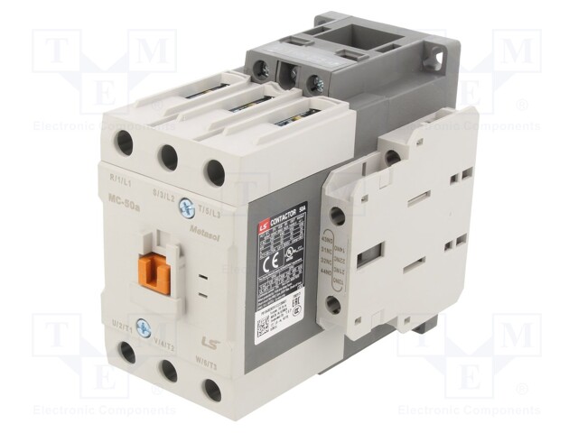 Contactor: 3-pole; NO x3; Auxiliary contacts: NO + NC; 110VAC; 50A