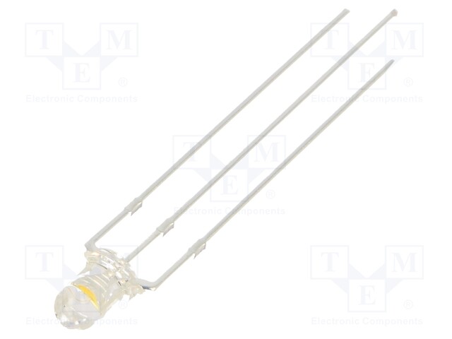 LED; 3mm; bicolour; red/warm white; 3000÷4200mcd; 30°; anode