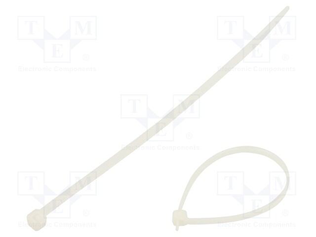 Cable tie; L: 200mm; W: 2.5mm; polyamide; 80N; natural; 100pcs.
