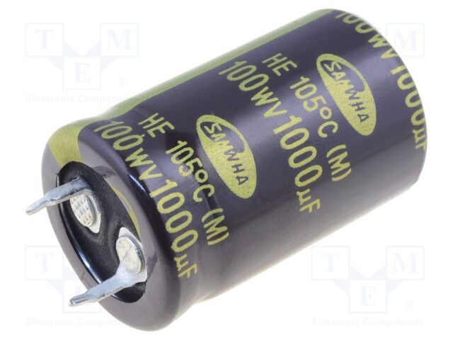 Capacitor: electrolytic; SNAP-IN; 1000uF; 100VDC; Ø22x35mm; ±20%