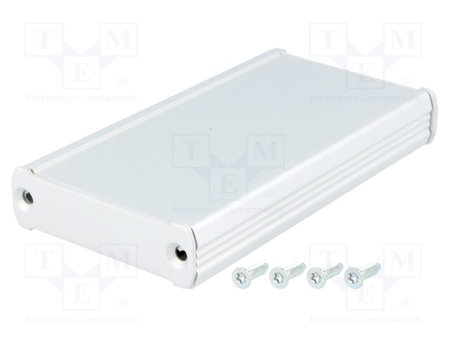 Enclosure: with panel; TUF; X: 55mm; Y: 100mm; Z: 16mm; aluminium