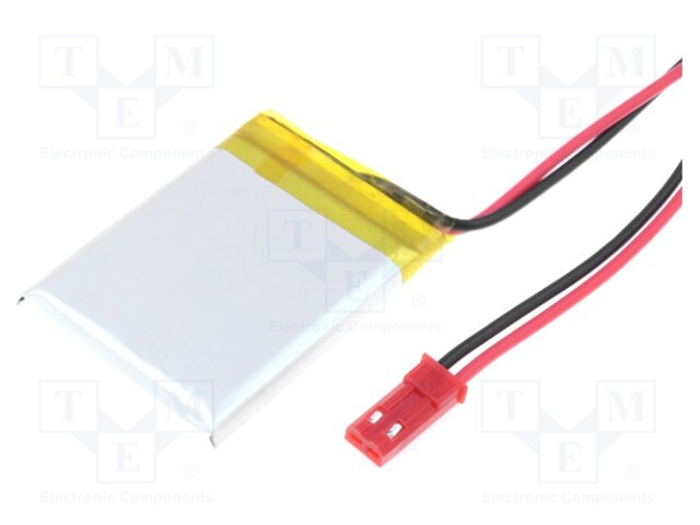 Re-battery: Li-Po; 3.7V; 550mAh; Leads: cables; 5x30x40mm