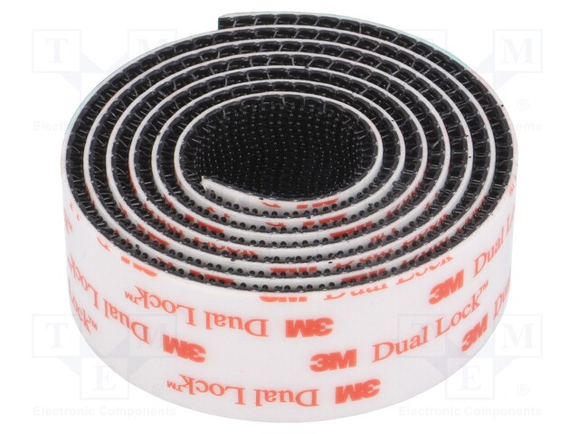 Tape: velcro; W: 25mm; L: 1m; D: 5.7mm; acrylic; black; -29÷93°C