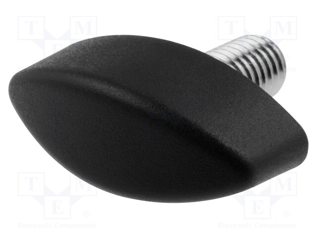 Knob wing; M5; 10mm; H: 13mm; polyamide; black; W: 25mm