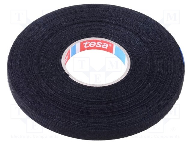 Fabric tape; PET wool; W: 9mm; L: 25m; black