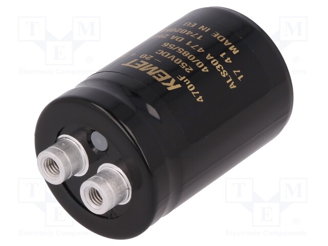 Capacitor: electrolytic; 470uF; 250VDC; Leads: screw; ESR: 247mΩ