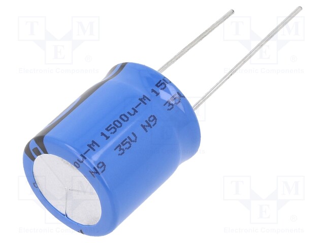 Capacitor: electrolytic; 1.5mF; 35VDC; Ø18x20mm; Pitch: 7.5mm; ±20%