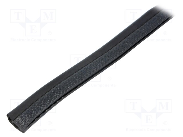 Hole and edge shield; L: 10m; black; H: 15.1mm; W: 6.5mm; industrial