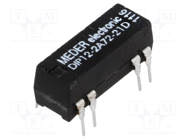 Relay: reed; DPST-NO; Ucoil: 12VDC; 1A; max.200VDC; max.200VAC; PCB