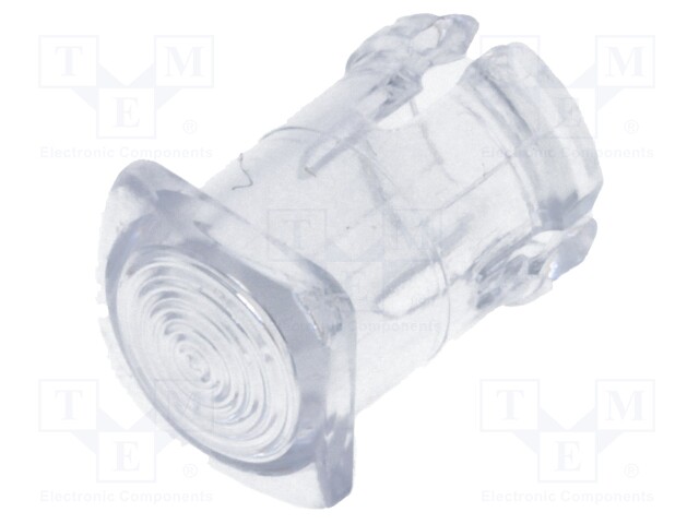 LED lens; square; transparent; lowprofile; 5mm