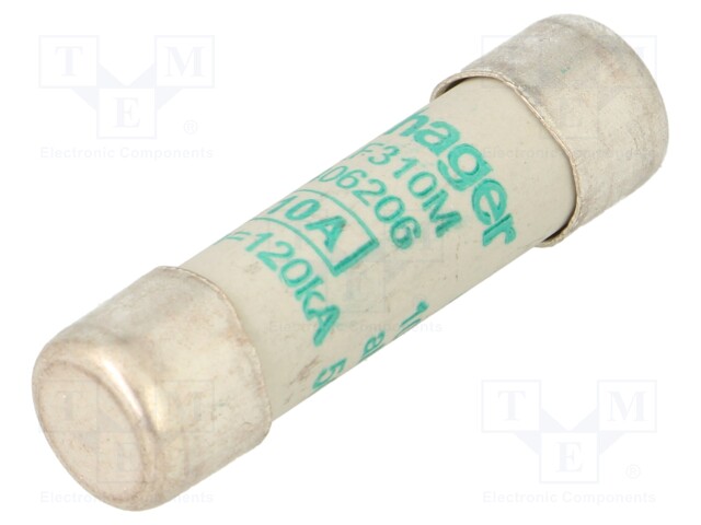 Fuse: fuse; aM,time-lag; 10A; 500VAC; cylindrical,industrial