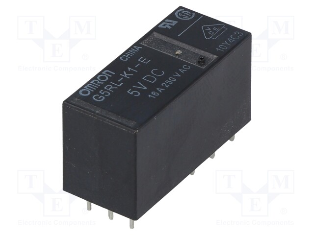 Relay: electromagnetic; SPDT; Ucoil: 5VDC; 16A/250VAC; 16A/24VDC