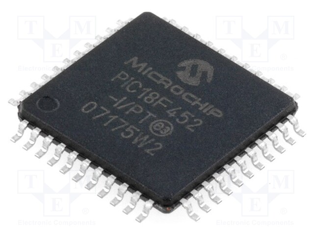 PIC microcontroller; Memory: 32kB; SRAM: 1536B; EEPROM: 256B; SMD