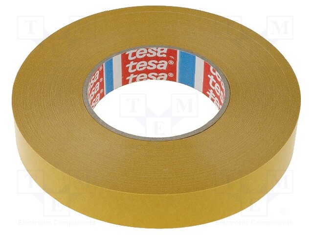 Tape: fixing; W: 25mm; L: 50m; D: 225um; V: double-sided; white; 60°C