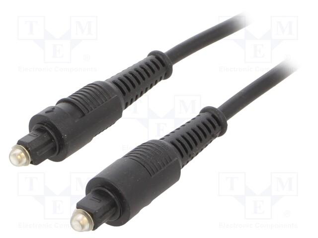 Cable; Toslink plug,both sides; 3m; black; Øcable: 5mm