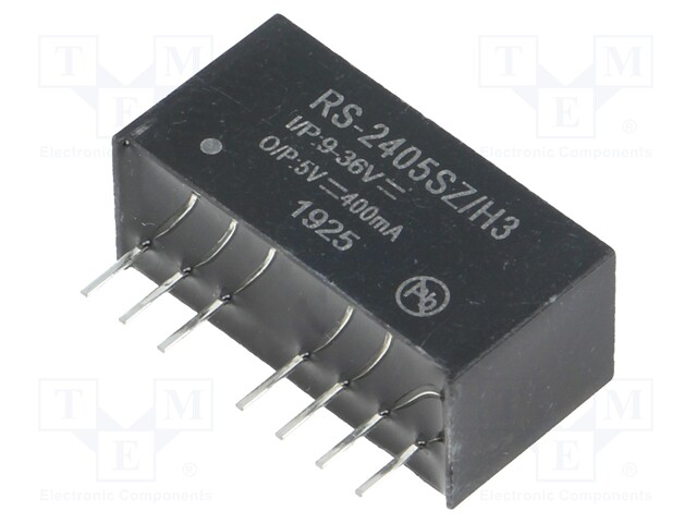 Converter: DC/DC; 2W; Uin: 9÷36V; Uout: 5VDC; Iout: 400mA; SIP8; 4.7g