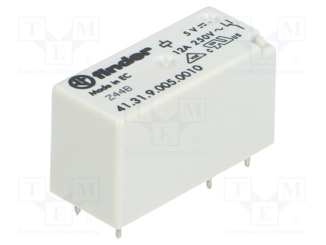 Relay: electromagnetic; SPDT; Ucoil: 5VDC; 12A/250VAC; 12A/30VDC