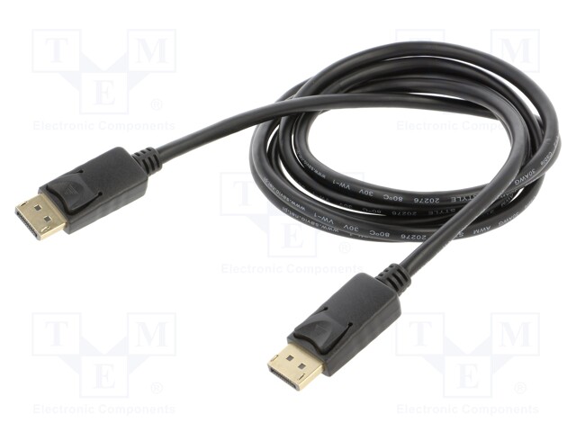 Cable; DisplayPort 1.2; DisplayPort plug,both sides; Len: 2m