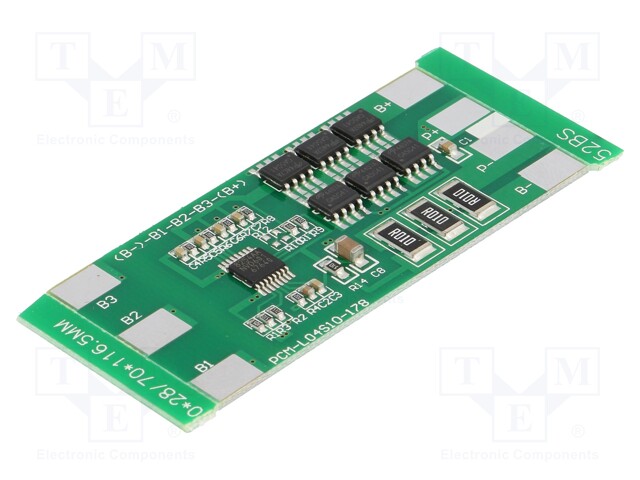 PCB protection; Li-Ion; 60x28x3.5mm; 10A; 14.8VDC