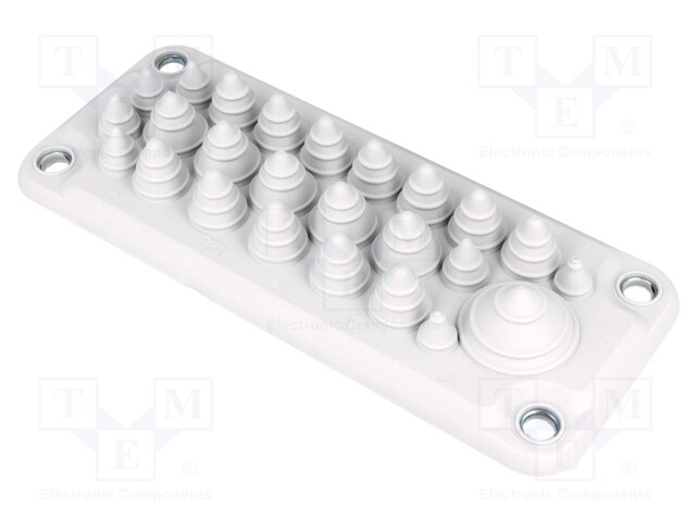 Multigate grommet; light grey; Holes no: 25; -40÷100°C; UL94V-0