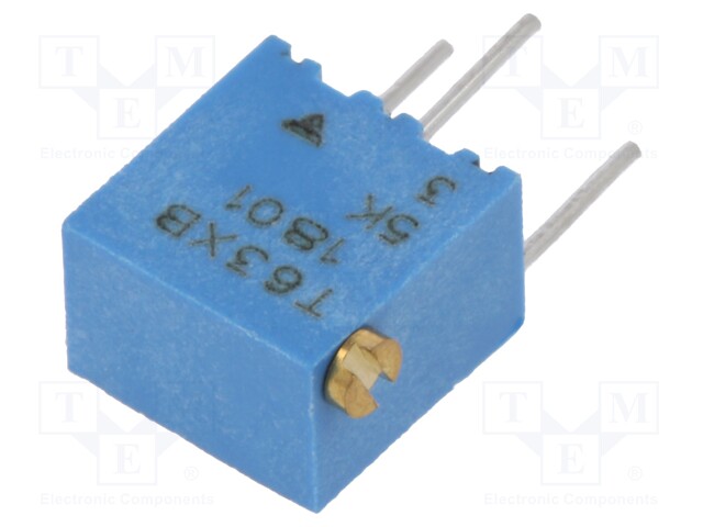 Potentiometer: mounting; multiturn; 5kΩ; 250mW; ±10%; linear; T63XB