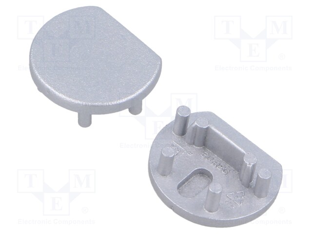 Cap for LED profiles; silver; ABS; Pcs: 20; PEN12