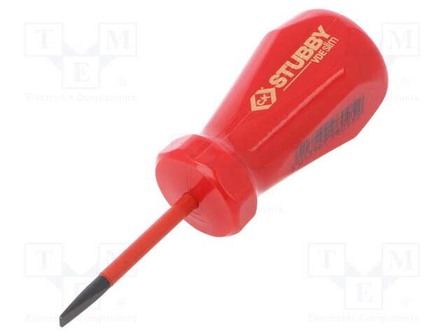 Screwdriver; insulated,slim; slot; SL 4mm; Blade length: 46mm