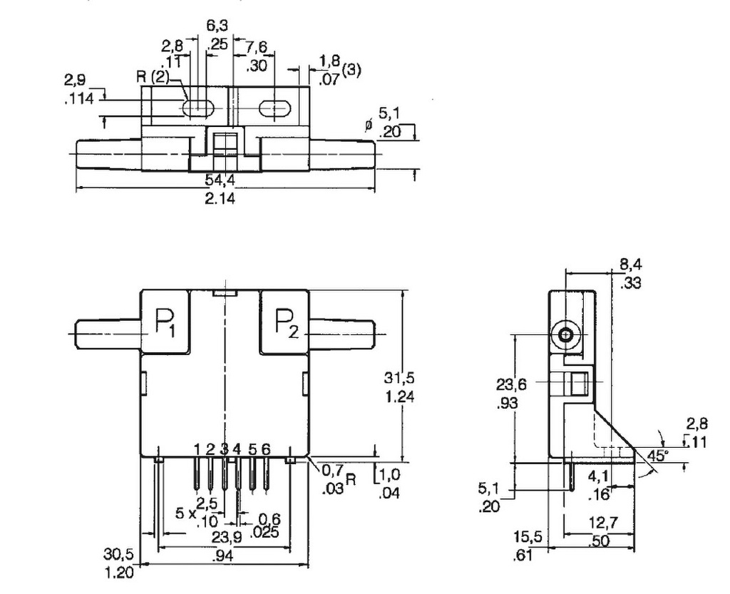 Sensor: gas flow; Usup: 8÷15VDC; Range: ±4" H2O (10 mBar)