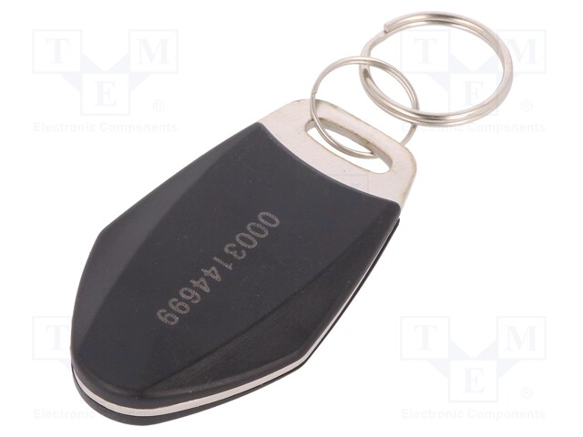 RFID pendant; black; 100÷150kHz; Mat: metal,plastic; 64bit; 12g