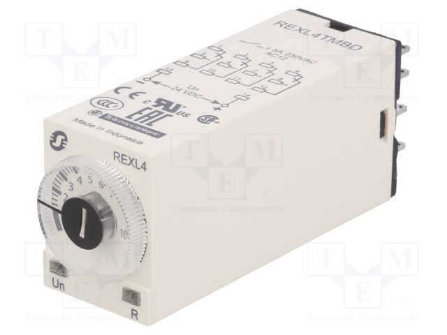 Timer; 0,1s÷100h; 4PDT; 250VAC/5A; 24VDC; socket; -20÷60°C; PIN: 14