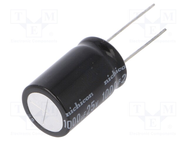 Capacitor: electrolytic; bipolar; THT; 1000uF; 25VDC; Ø16x27mm