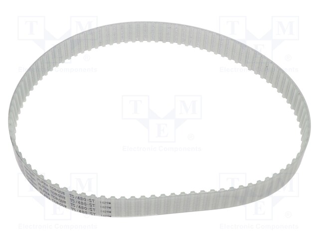 Timing belt; T5; W: 16mm; H: 2.2mm; Lw: 480mm; Tooth height: 1.2mm