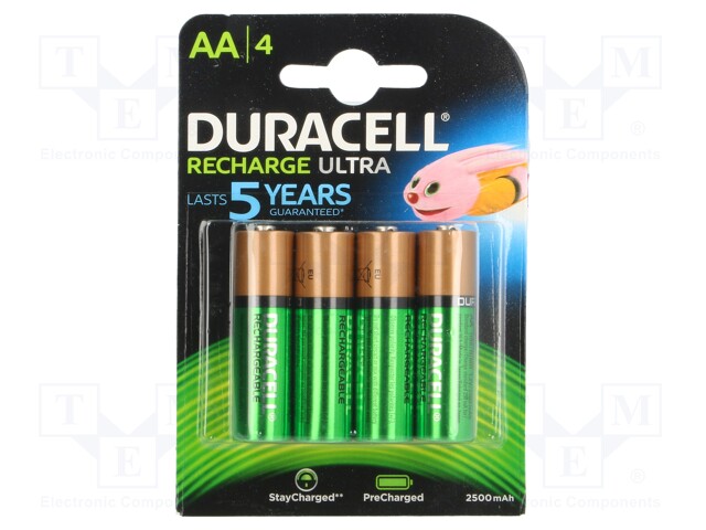 Re-battery: Ni-MH; AA; 1.2V; 2500mAh; Package: blister