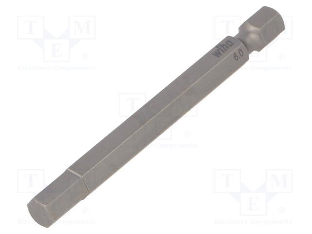 Screwdriver bit; Allen hex key; HEX 6mm; Overall len: 70mm