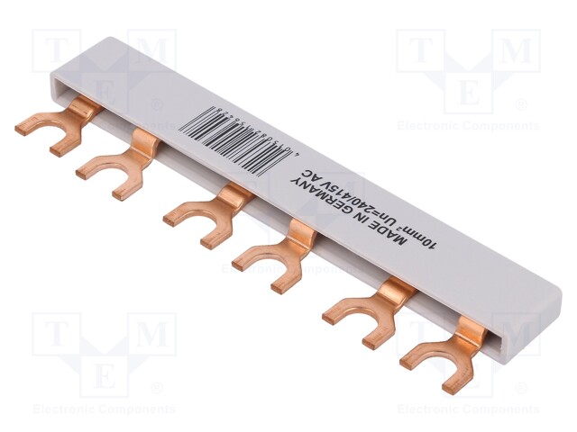 Busbar; 10mm2; Poles: 2; Urated: 240/415V; Usurge rated: 4kV; fork