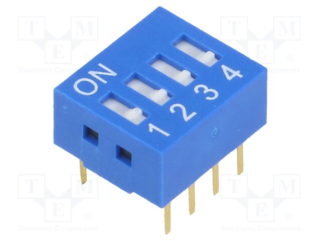 Switch: DIP-SWITCH; Poles number: 4; ON-OFF; 0.05A/12VDC; Pos: 2