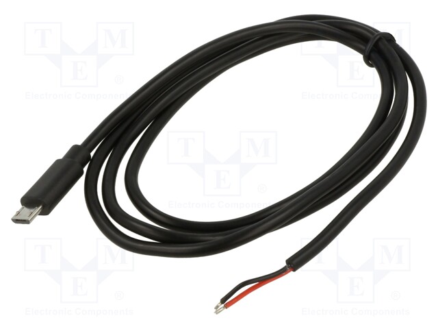 Cable; service; wires,USB B micro plug; 1m; black